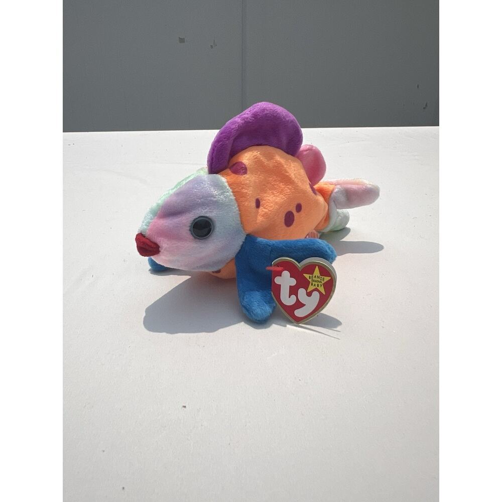 Lips The Fish Ty Beanie Baby Rare Look Retired W/ Errors